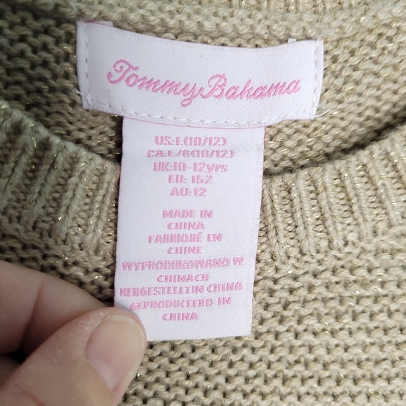 TOMMY BAHAMA Girl's Cable Knit Pullover Sweater LARGE (10-12) NWT - Picture 2 of 12